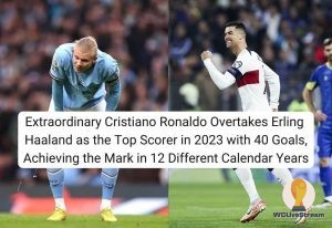 Extraordinary Cristiano Ronaldo Overtakes Erling Haaland as the Top Scorer in 2023 with 40 Goals, Achieving the Mark in 12 Different Calendar Years